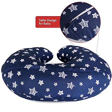 Nursing Pillow Cover, Snug Fits Boppy Nursing Pillows, Navy, Star Print