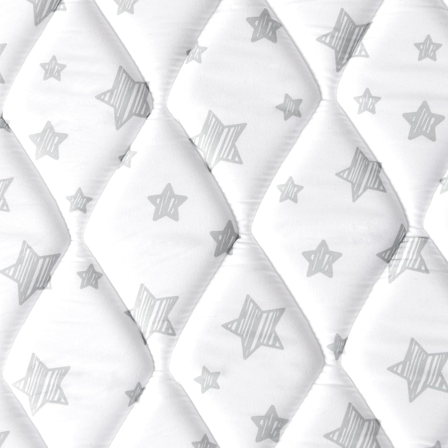 Premium Foam Baby Play Mat | Playpen Mat - Square 47" x 47", Thicker and Non-Toxic Crawling Mat for Infant & Toddler, White Star