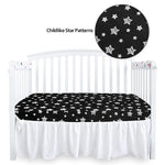 Crib Sheets - Fit For Standard Crib, Microfiber, Black Star