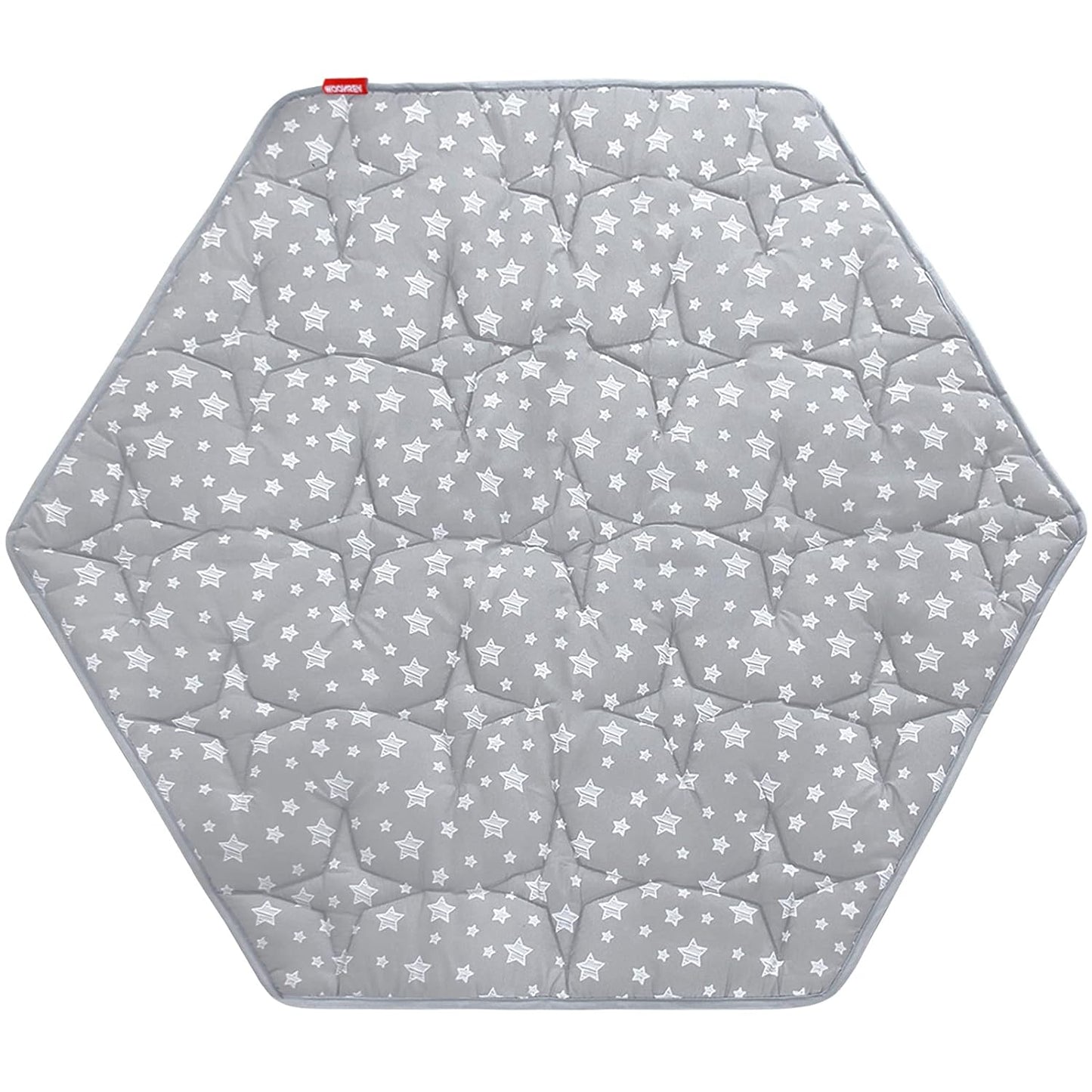 Baby Play Mat | Hexagon Playpen Mat - Compatible with POP 'N GO Baby Playpen, Grey Stars - Moonsea Bedding
