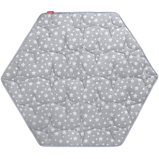 Baby Play Mat | Hexagon Playpen Mat - Padded and Non Slip Activity Mat for Infant & Toddler, Grey Star - Moonsea Bedding