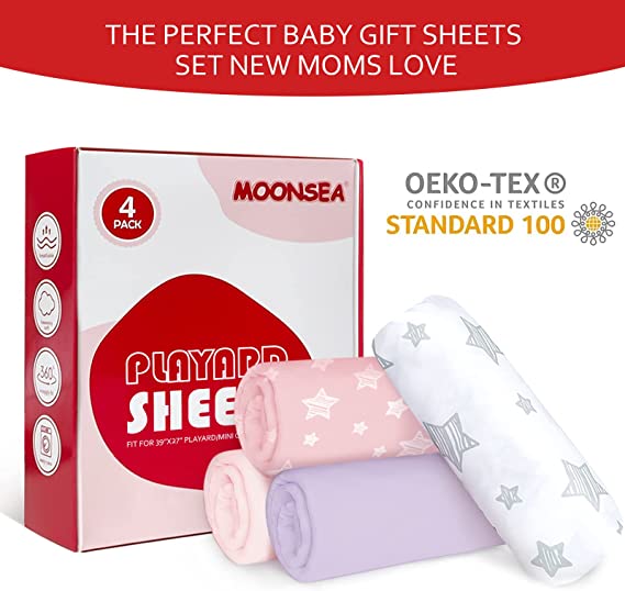 Pack and Play Sheets, Compatible with Graco Pack n Play, 4Pack, Microfiber