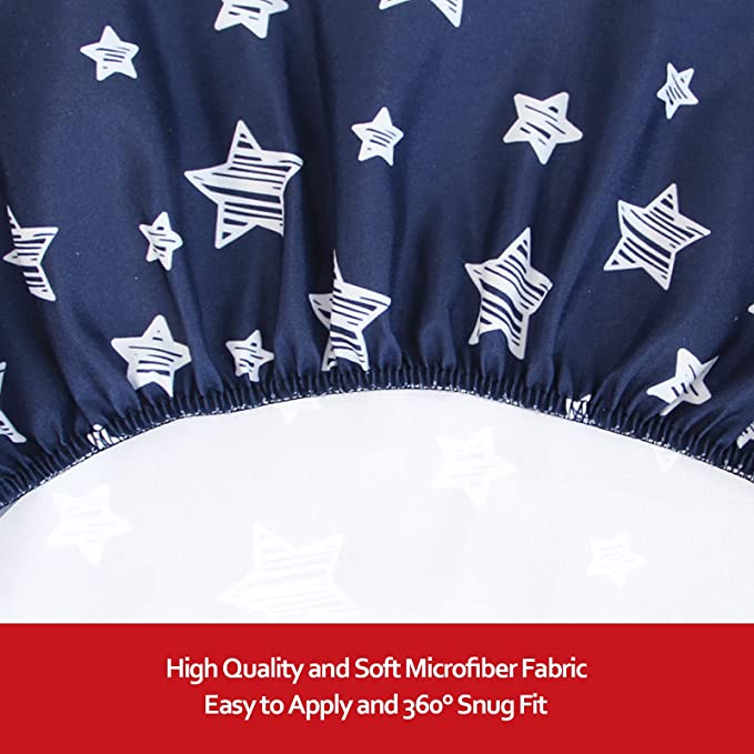 Crib sheets, Fit for Standard Size Crib, 2Packs, Microfiber, Navy