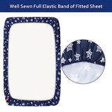 Crib Sheets - Fit For Standard Crib, Microfiber, Navy Star