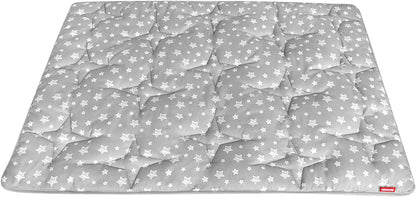 Baby Play Mat | Play Tent Mat - 53'' x 36'', Padded and Non-Slip Activity Mat for Kids and Toddlers, Grey Stars