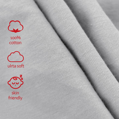 Pack n Play Sheet | Mini Crib Sheet - 100% Organic Cotton, Fits Graco Pack and Play, Grey