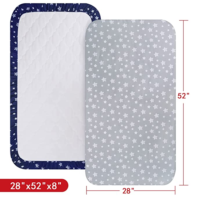 Crib sheets, Fit for Standard Size Crib, 2Packs, Microfiber, Navy