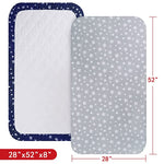 Crib sheets, Fit for Standard Size Crib, 2Packs, Microfiber, Navy
