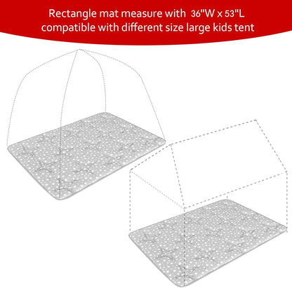Baby Play Mat | Play Tent Mat - 53'' x 36'', Padded and Non-Slip Activity Mat for Kids and Toddlers, Grey Stars