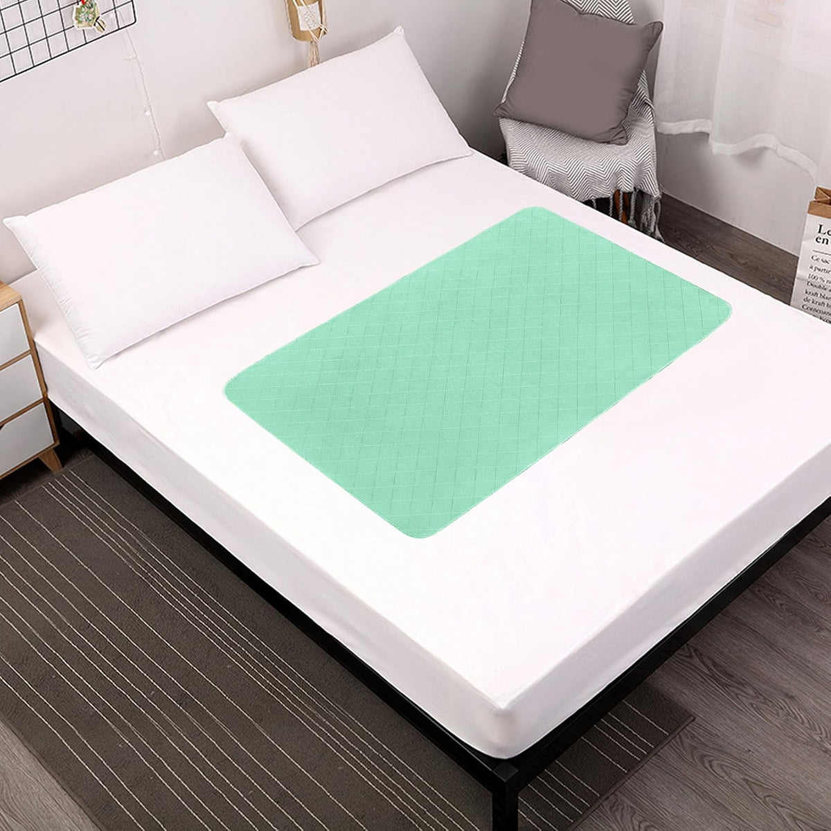 Waterproof Bed Pads- Absorbent Chuck Pads Non Slip for Incontinence, Washable Pee Pads for Dogs, 34"x52"