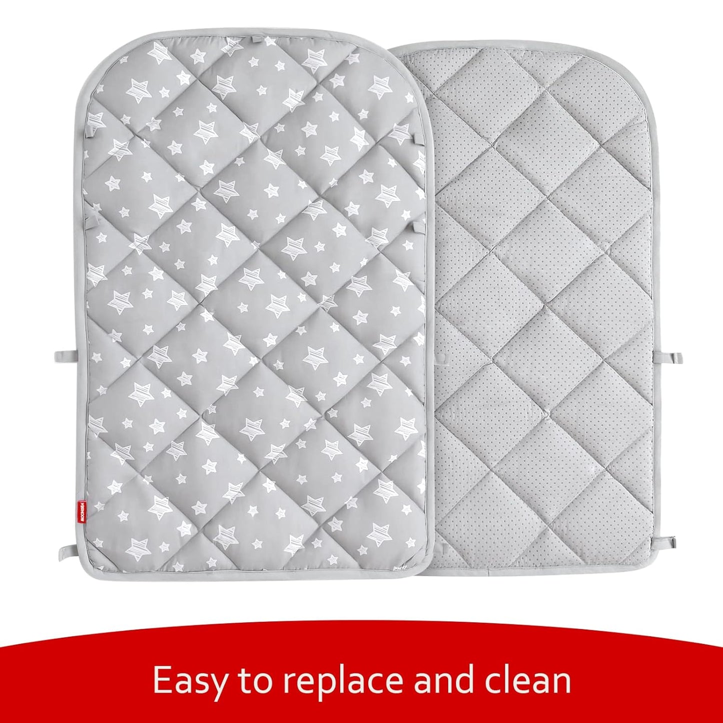 Baby Play Mat - Compatible with Fisher-Price Deluxe Kick 'n Play Piano Gym, Grey Star