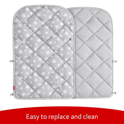 Baby Play Mat - Compatible with Fisher-Price Deluxe Kick 'n Play Piano Gym, Grey Star