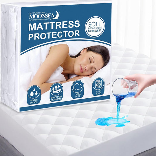 Mattress Cover/Protector- ,Breathable Quilted, Durable, Noisless,Microfiber-Moonsea Bedding