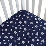 Crib Sheets - Fit For Standard Crib, Microfiber, Navy Star