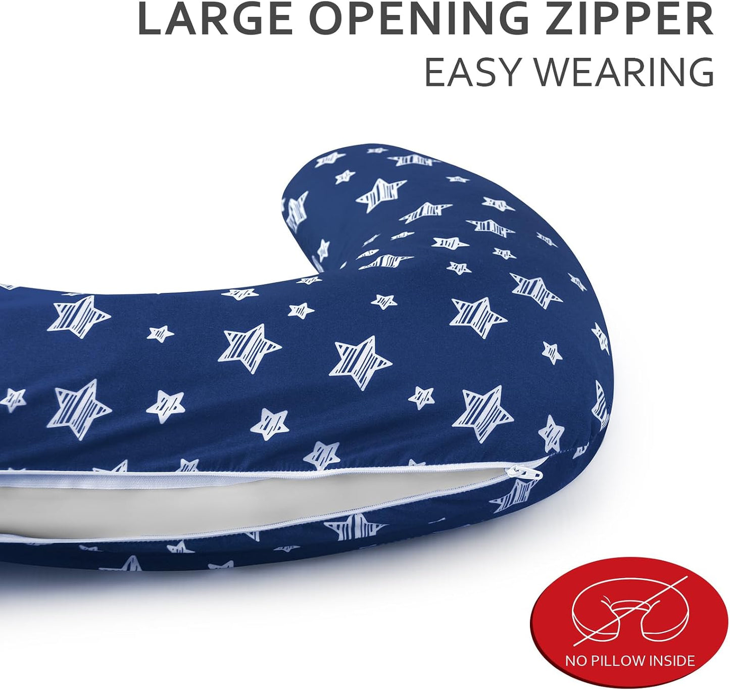 2 Pack Nursing Pillow Cover Compatible with New Boppy Nursing Pillow | Ultra Soft & Stretchy Microfiber Feeding Pillow Cover, Breastfeeding Pillow Cover for Baby Boys and Girls (Cover Only)