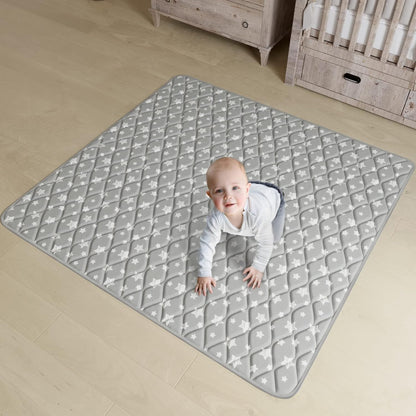 Premium Foam Baby Play Mat | Playpen Mat - Thicker and Non-Toxic Crawling Mat for Infant & Toddler, Grey Star