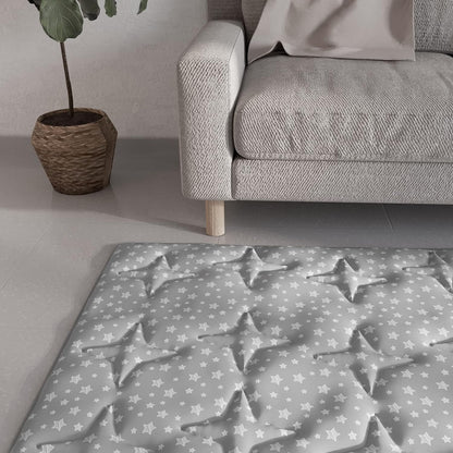 Baby Play Mat | Play Tent Mat - 53'' x 36'', Padded and Non-Slip Activity Mat for Kids and Toddlers, Grey Stars