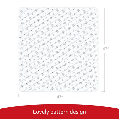 Premium Foam Baby Play Mat | Playpen Mat - Square 47" x 47", Thicker and Non-Toxic Crawling Mat for Infant & Toddler, White Star