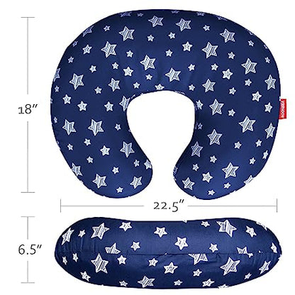 Nursing Pillow Cover, Snug Fits Boppy Nursing Pillows, Navy, Star Print