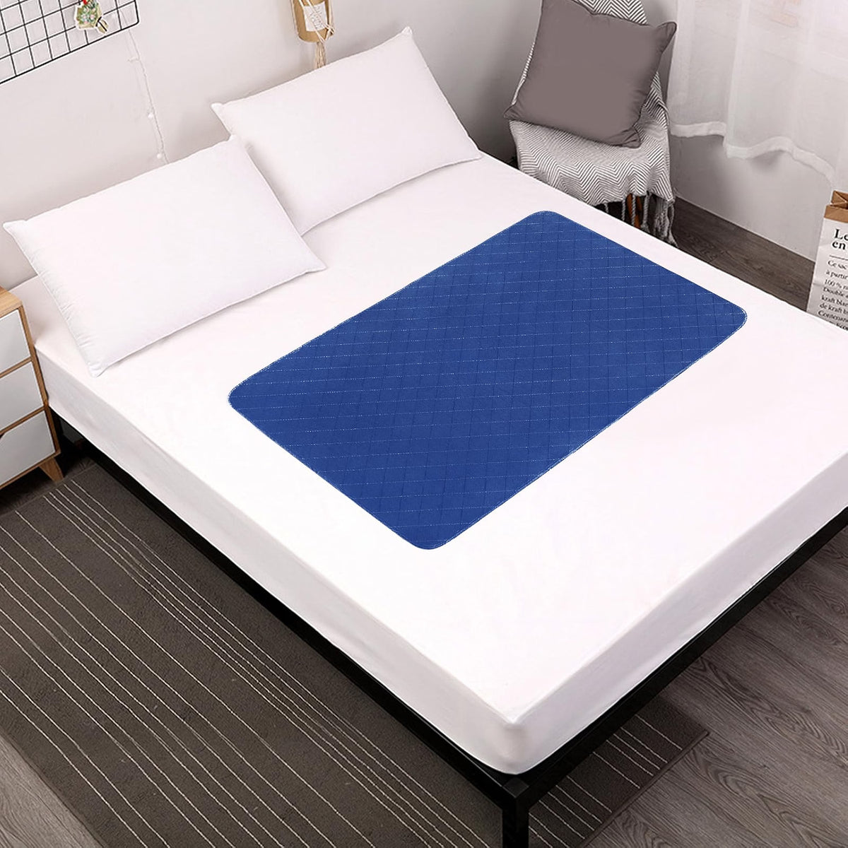 Waterproof Bed Pads- Absorbent Chuck Pads Non Slip for Incontinence, Washable Pee Pads for Dogs, 34"x52"