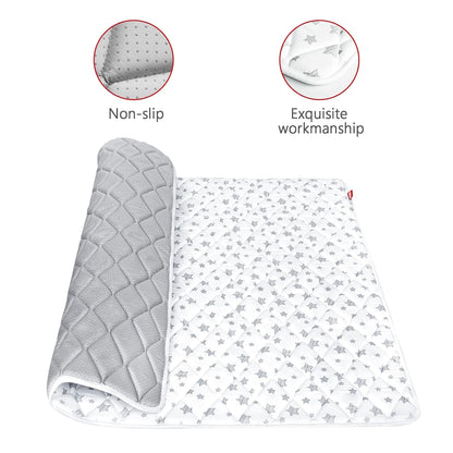 Premium Foam Baby Play Mat | Playpen Mat - Square 59" x 59", Thicker and Non-Toxic Crawling Mat for Infant & Toddler, White Stars