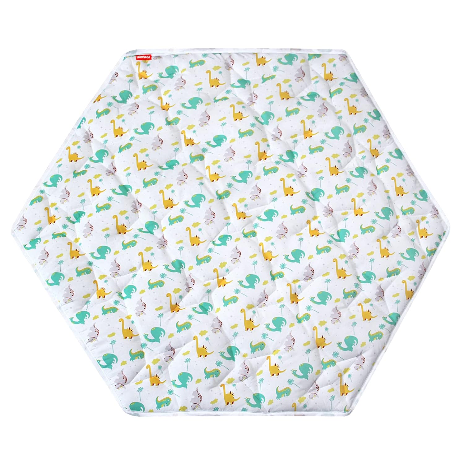 Baby Play Mat | Hexagon Playpen Mat - Padded and Non Slip Activity Mat for Infant & Toddler, Dinosaur - Moonsea Bedding