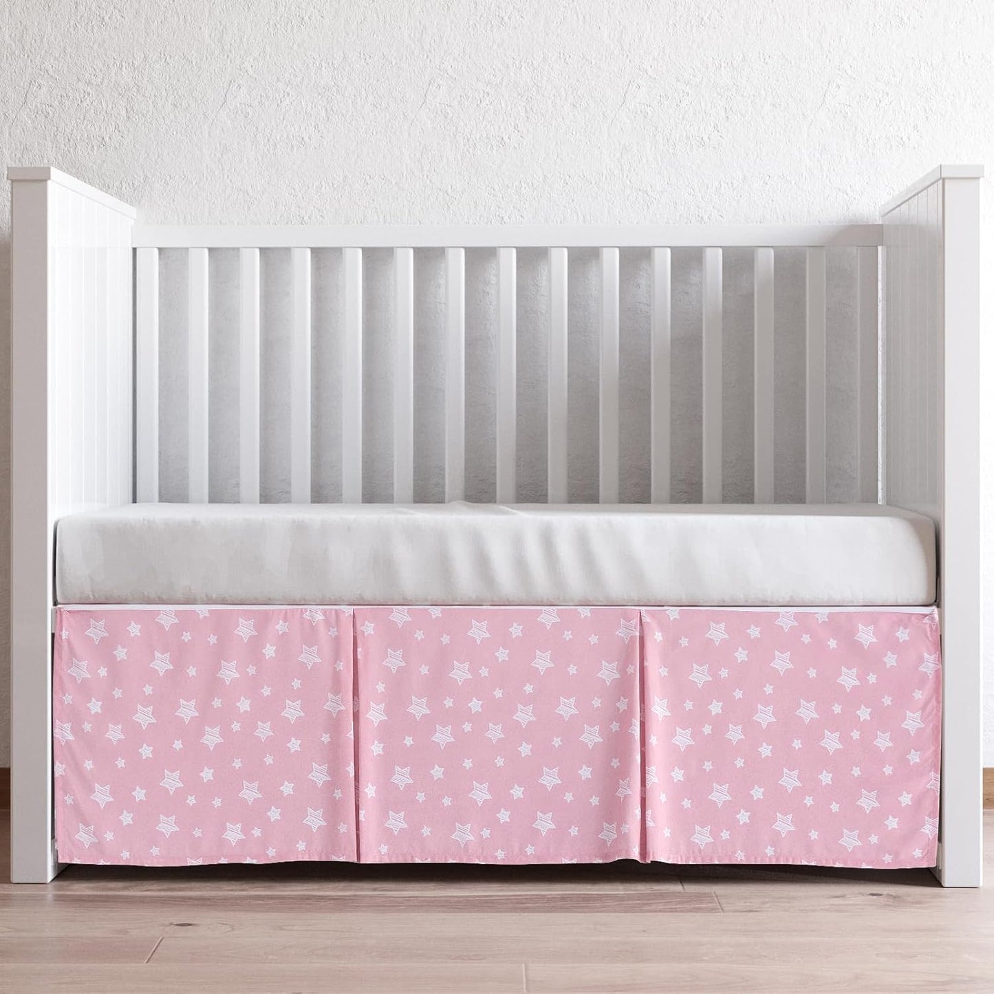 Crib Skirt , 14" Drop, Toddler Crib Bed Skirt, Star, Microfiber