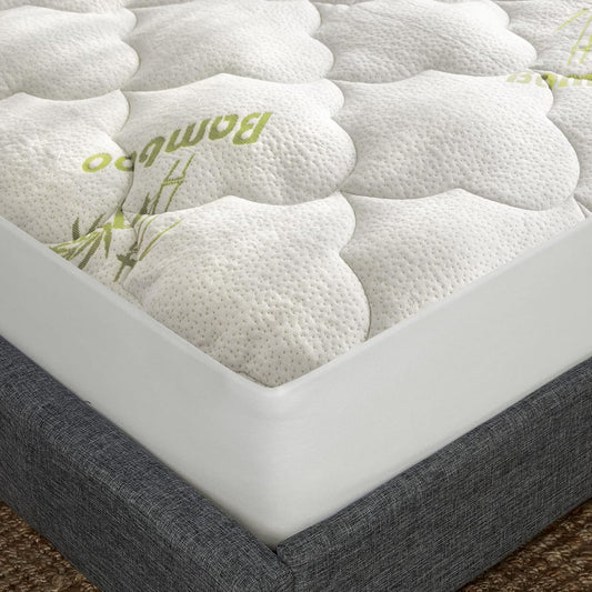 Air Mattress Pad Cover/ Protector- Thick Quilted, Noiseless, 15''-23'' Deep Pocket, Bamboo-Moonsea Bedding