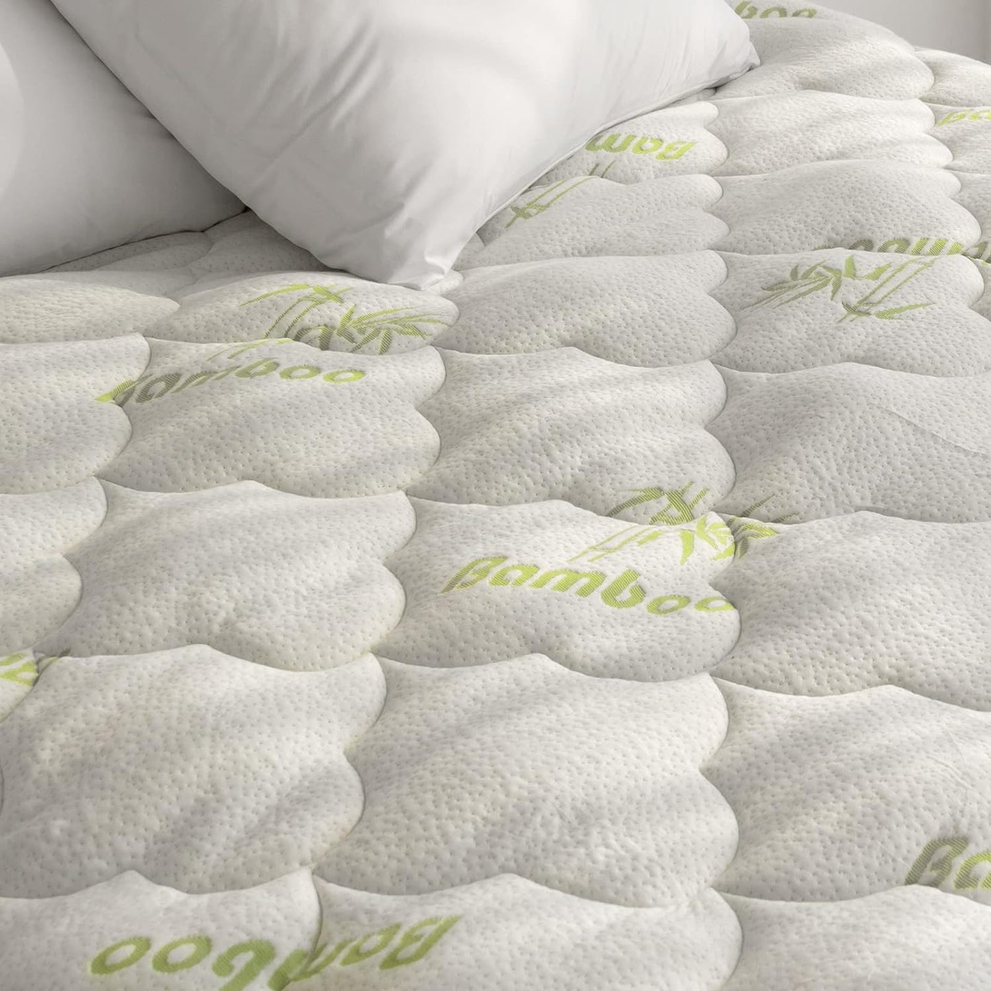 Air Mattress Pad Cover/ Protector- Thick Quilted, Noiseless, 8''-16'' Deep Pocket, Bamboo
