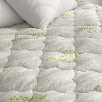 Air Mattress Pad Cover/ Protector- Thick Quilted, Noiseless, 8''-16'' Deep Pocket, Bamboo