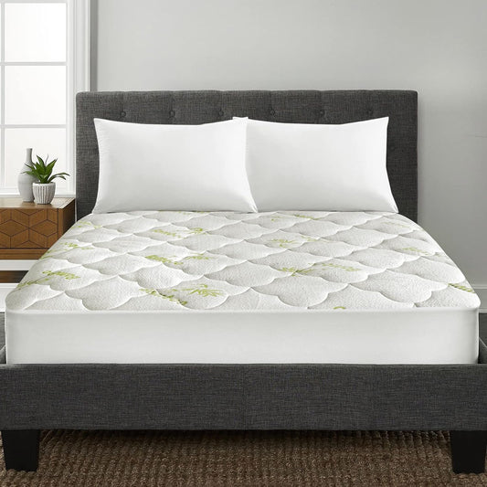 Quilted Air Mattress Pad Cover, Cooling Viscose Made from Bamboo Mattress Topper, 8–23 Inch Deep Pocket