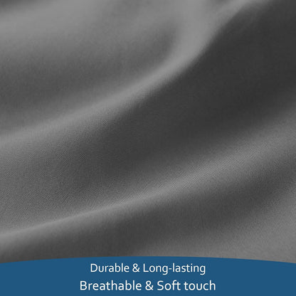 Sheet Set Deep Pocket - 4 Piece Extra Soft Bed Sheets - Side Storage Pocket Fitted Sheet & Pillowcase & Flat Sheet, Grey