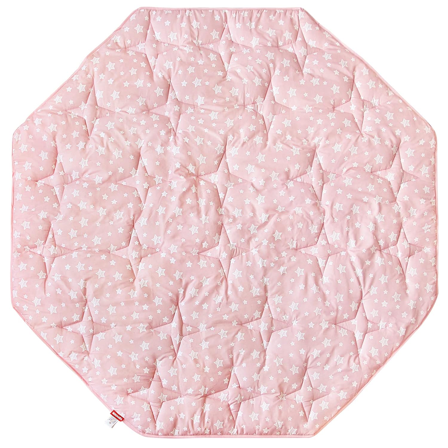 Baby Play Mat | Octagon Playpen Mat - Padded and Non Slip Activity Mat for Infant & Toddler, Pink Star - Moonsea Bedding