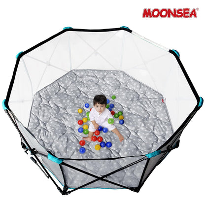 Baby Play Mat | Octagon Playpen Mat - 61" x 61", Padded and Non-Slip Activity Mat for Infant & Toddler