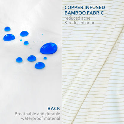Bamboo Copper Infused Pillow Protector 20'' X 26'' Standard Size 2 Pack