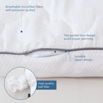 Adjustable Pillow- for Back/Stomach, Hypoallergenic, Premium Ball Fiber