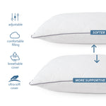 Adjustable Pillow- for Back/Stomach, Hypoallergenic, Premium Ball Fiber