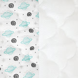 Baby Crib Bumper Pads- Breathable, Satellite Print, 4 Piece Set