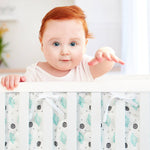 Baby Crib Bumper Pads- Breathable, Satellite Print, 4 Piece Set