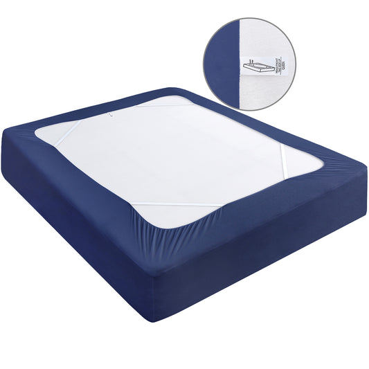 Box Spring Cover- Elastic Fabric Wrap, Sleek Alternative, Navy