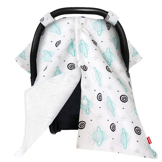 Baby CarSeat Canopy- Nursing Cover, Satellite Pattern