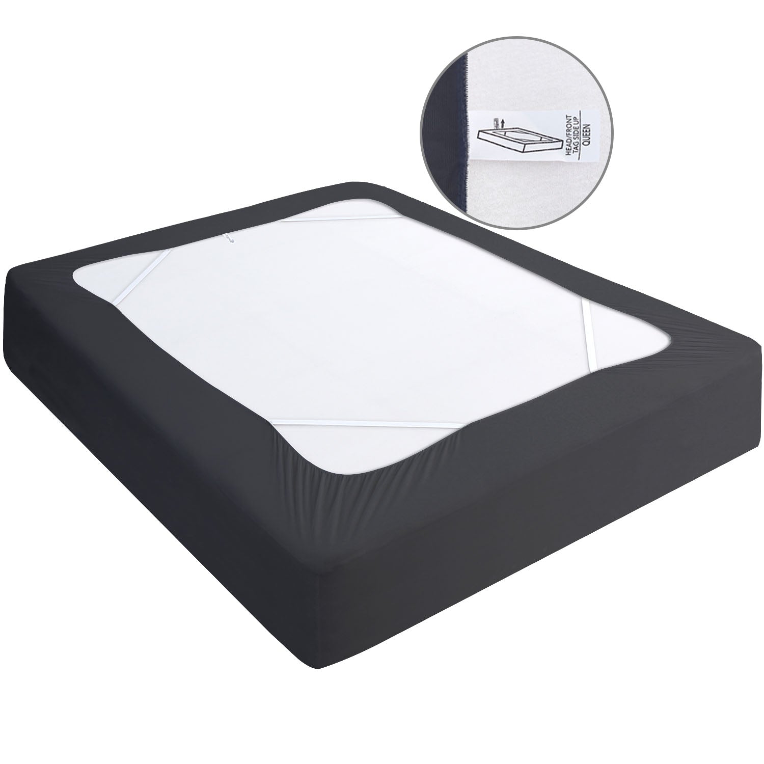 Box Spring Cloth Cover Box Spring Cover- Elastic Fabric Wrap, Sleek Alternative, Black ...