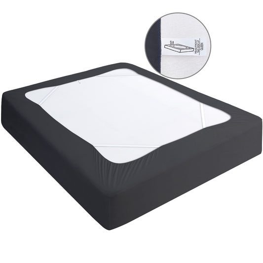 Box Spring Cover- Elastic Fabric Wrap, Sleek Alternative, Black