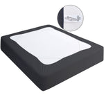 Box Spring Cover- Elastic Fabric Wrap, Sleek Alternative, Black