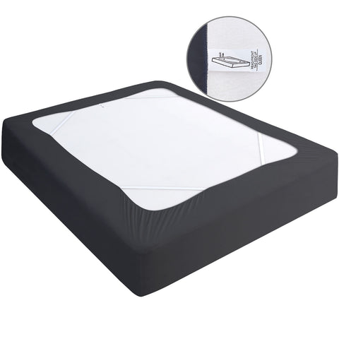 Box Spring Cover- Elastic Fabric Wrap, Sleek Alternative, Black