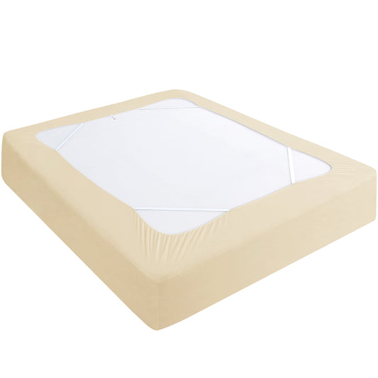 Box Spring Cover- Elastic Fabric Wrap, Sleek Alternative, Ivory