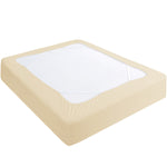 Box Spring Cover- Elastic Fabric Wrap, Sleek Alternative, Ivory