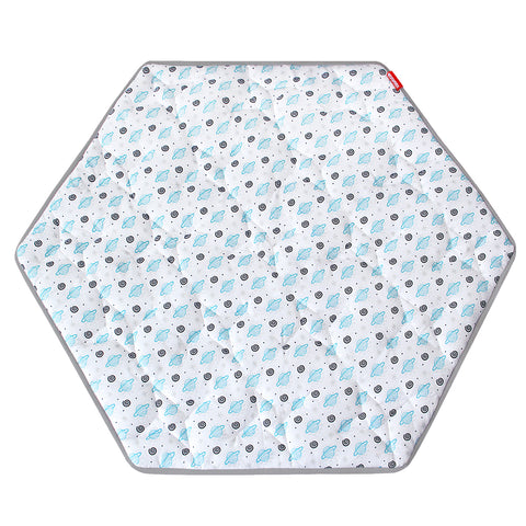 Hexagon Playpen Mat- Thick, 55''x47'', Satellite Pattern