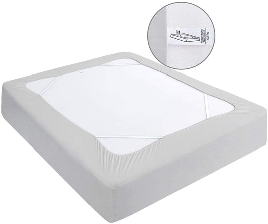 Box Spring Cover- Elastic Fabric Wrap, Sleek Alternative, Light Grey