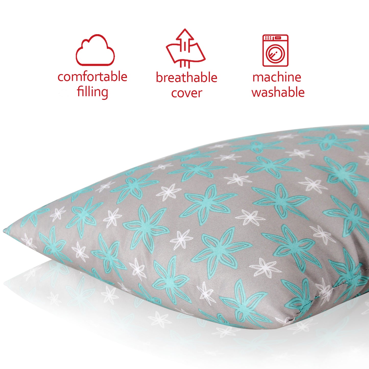 Toddler Pillow- Flowers Print, Hypoallergenic, Soft